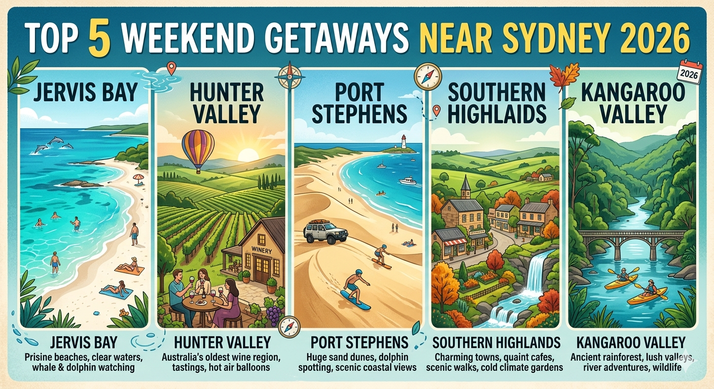 Top 5 Weekend Getaways Near Sydney 2026